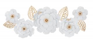 Nástěnná dekorace Mauro Ferretti Blossom, 158x9x60 cm, bílá/zlatá