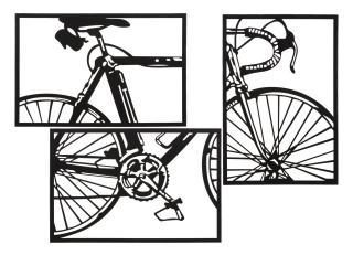 Nástěnný panel BIKE SET 3PZ  40X1,3X60 cm (SINGOLO PZ)