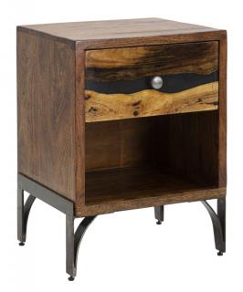 Noční stolek Mauro Ferretti Taran z akáciového dřeva, 44x40x60 cm
