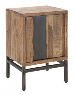 Noční stolek Mauro Ferretti Ytaro, 44x40x64 cm, hnědá/černá