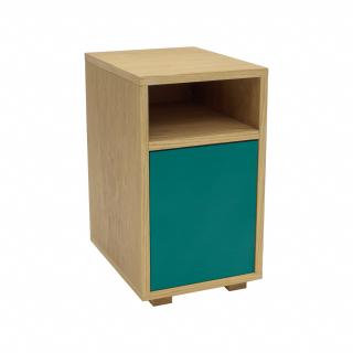 Noční stolek Salim, 30x40x52,5 cm, dub/mořská zelená