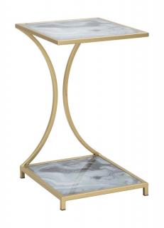 Odkládací stolek Mauro Ferretti Alar, 40x35x60 cm, zlatá/vícebarevná