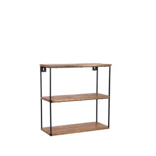 Police Wall shelve and storeroom Vintage Wandplank - Rough - Mango wood - M