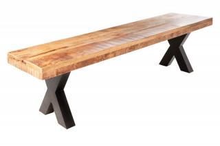 Přírodní dřevěná jídelní lavice Iron Craft 160 cm