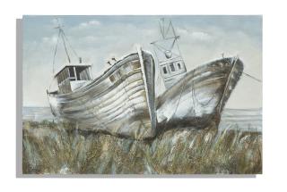Ručně malovaný obraz Mauro Ferretti Boats Rest, 120x3,7x80 cm
