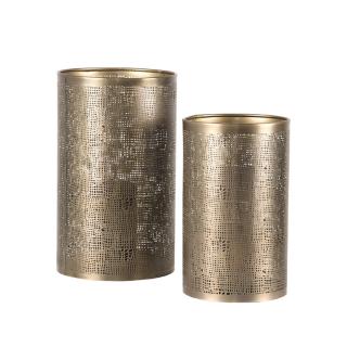 Sada svícnů L Set Candle Holders L 18x18x30 cm - Antiek goud - Metal
