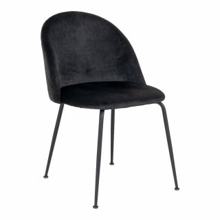 Sametová jídelní židle Louis černá