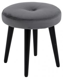 Sametová stolička Bena, 40x43 cm, tmavě šedá/černá