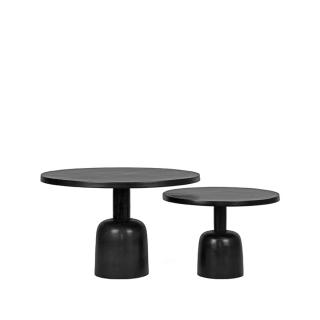 Set 2 černých kovových konferenčních stolků Zumv