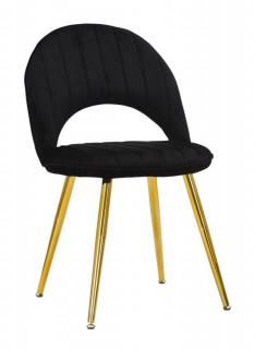 Set 2 ks jídelních židlí Mauro Ferretti Roga, 52x48x78 cm, černá/zlatá