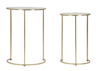 Set 2 ks zlatých odkládacích stolků Mauro Ferretti Evela, 44,5x63-34,5x56,5 cm