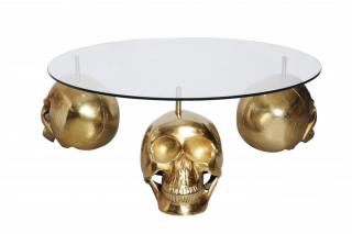 Skleněný konferenční stolek Skull