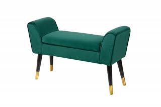 Smaragdově zelená sametová lavice Scarlett