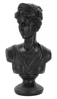 Socha hlavy SCULTURA ROMAN WOMAN BLACK 22X16X41 cm