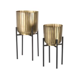 Stojany na kytky Set of Plant Stands 23x23x50 cm - Antiek goud - Metal