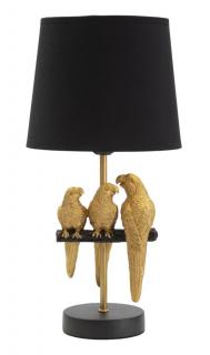 Stolní lampa Mauro Ferretti Parrots, 20x20x39 cm, černá/zlatá