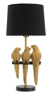 Stolní lampa Mauro Ferretti Parrots Big, 30x30x62,5 cm, černá/zlatá