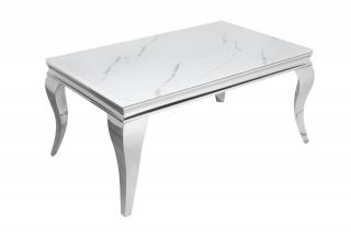 Stříbrný hranatý konferenční stolek Modern Barock