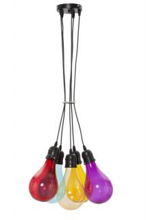 Vícebarevné závěsné svítidlo Mauro Ferretti Volia 5 svítidel, 40x135 cm