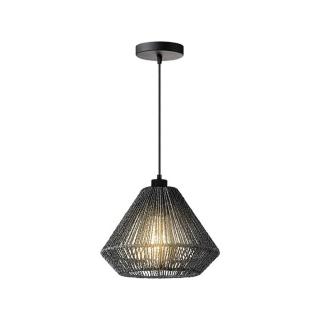 Závěsná lampa Hanglamp Ibiza Diamond 1-Lichts 25x25x150 cm - Black - Jute
