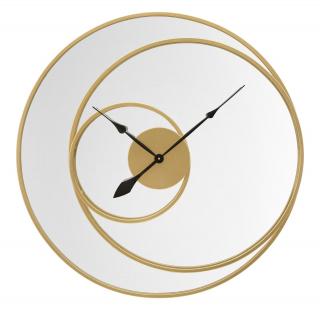 Zlaté zrcadlové nástěnné hodiny Galimi 90x5,5 cm