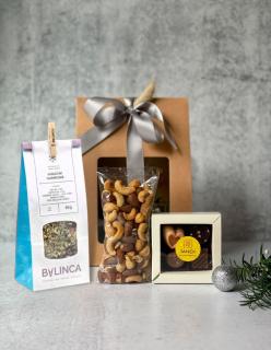Firemní dárek - Čaj a ořechy | Vánoční balíček s lokálními produkty typu D Vyberte si druh čaje: Vánoční harmonie
