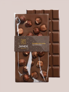 Mléčná čokoláda s lískovými ořechy | JANEK CHOCOLATE