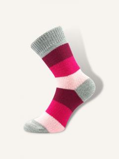 Ponožky zimní s růžovým pruhem | Fuski