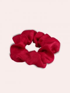 Saténová gumička do vlasů - Scrunchie červená | Dárek pro ženu