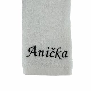 Malý bílý ručník s vlastním textem 30 x 50 cm