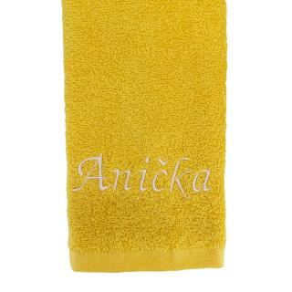 Malý žlutý ručník s vlastním textem 30 x 50 cm