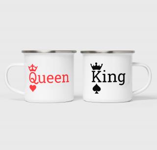 Sada dvou plecháčků s nápisem King a Queen 360ml