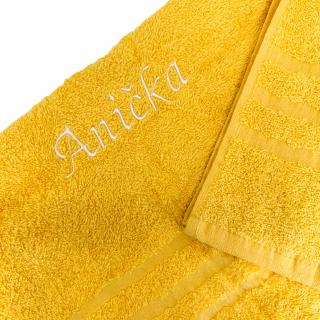 Žlutý ručník s vlastním textem 50 x 100 cm