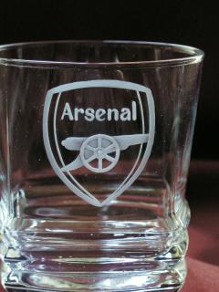 Rytiskla.cz DEKOR ARSENAL FC.01, LOGO FOTBALOVÉHO KLUBU  NA SKLENICE A PŮLLITRY NAPŘ. 500 ml