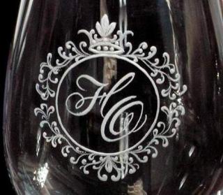 Rytiskla.cz DEKOR MONOGRAM vz011.pp SVATEBNÍ  NA SKLENICE A PŮLLITRY NAPŘ. 500 ml