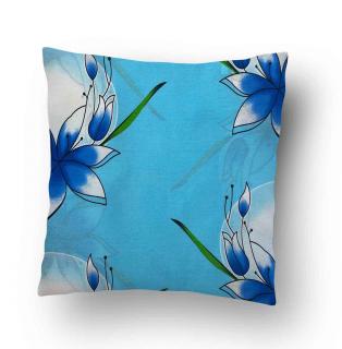 Povlak na polštářek Modré květy 40x50 cm