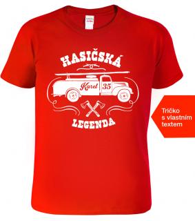 Narozeninové tričko - Hasičská legenda Barva: Červená (07), Velikost: L