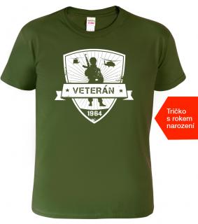Narozeninové tričko - Veterán Barva: Military 60, Velikost: M