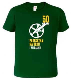 Tričko k 50. narozeninám - Padesátka na krku Barva: Lahvově zelená (06), Velikost: 2XL