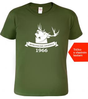 Tričko k narozeninám s rokem narození - Myslivecká legenda Barva: Military (69), Velikost: 2XL