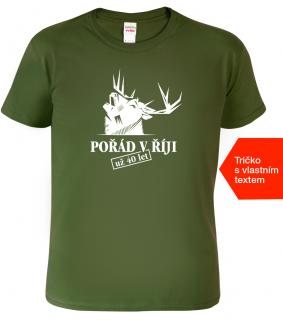 Vtipné tričko k narozeninám - Pořád v říji Barva: Military (69), Velikost: L