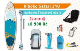 Safari 310 - Akční set  Safari 310 MW + Pumpa + Batoh Kiboko + 2x karbonové pádlo s plastovým listem + leash + vak + pouzdro  na telefon