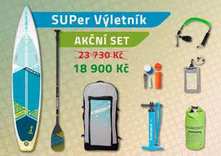 SUPer VÝLETNÍK  Roketi Tour 76 MW + Pumpa Kiboko + batoh Kiboko +  Karbonové pádlo se sklolaminátovým listem + leash + vak + pouzdro na telefon