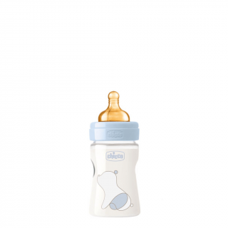 CHICCO Dojčenská plastová fľaša Original Touch latex, 150 ml - chlapec