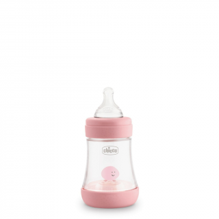 CHICCO Dojčenská plastová fľaša Perfect 5 silikón, 150 ml dievča