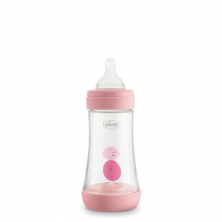 CHICCO Dojčenská plastová fľaša Perfect 5 silikón, 240 ml dievča