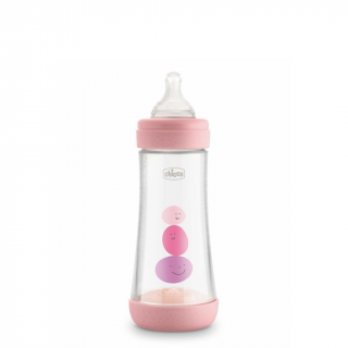 CHICCO Dojčenská plastová fľaša Perfect 5 silikón, dievča 300 ml
