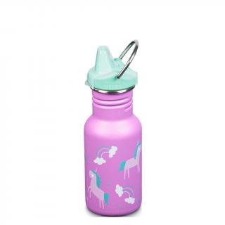 Dětská nerezová láhev KLEAN Kanteen Kid Classic Narrow w/Kid Sippy Cap - unicorns 355 ml