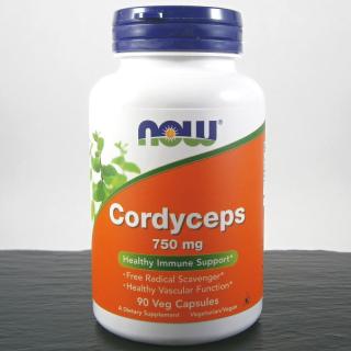 NOW Cordyceps (Housenice čínská), 750 mg x 90 rostlinných kapslí