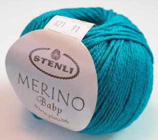 Merino Baby Tmavě azurová